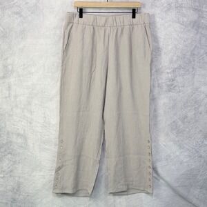 Soft Surrounds Gauze Wide Leg Button Trim Pants Womens sz XLP coastal minimalist